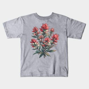 Vintage Indian Paintbrush Botanical Kids T-Shirt